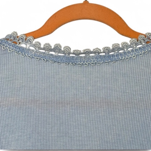 NWT Altar’d State Boho Top Women’s Large Crochet Neck Ribbed Long Sleeve - Picture 11 of 14